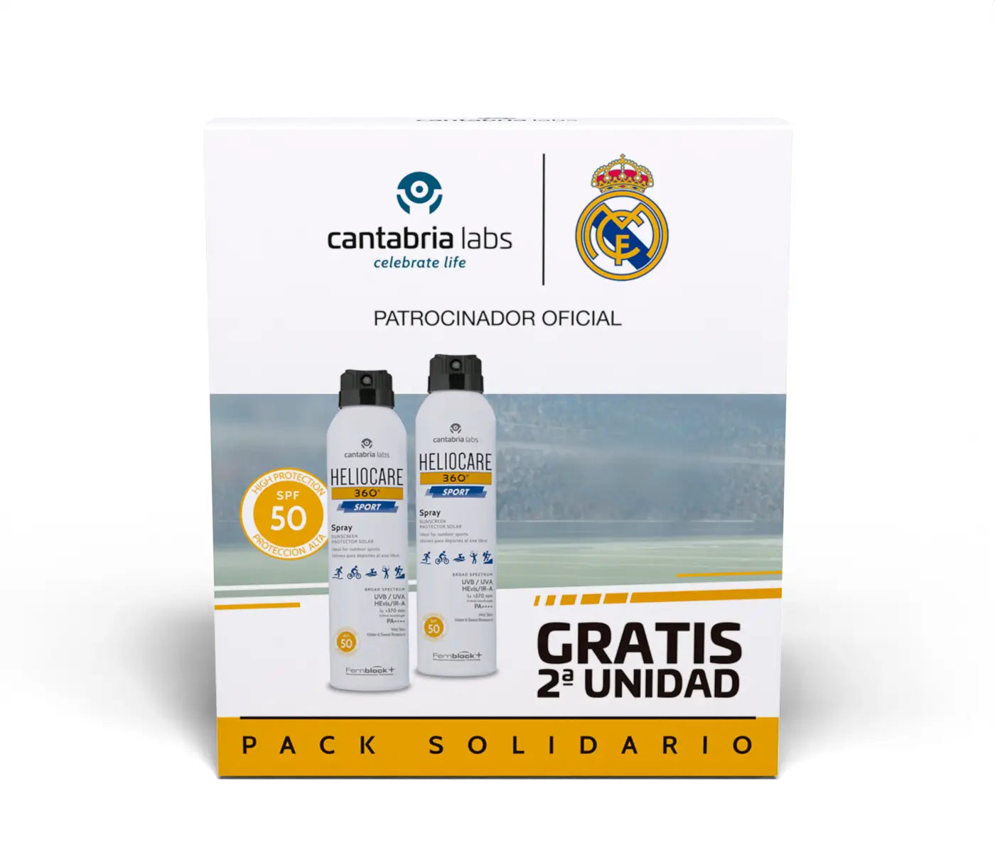 Heliocare Pack Real Madrid 360º Sport Spray Spf50, 2 x 100 ml