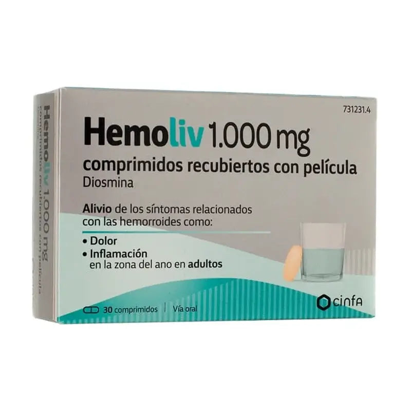 Hemoliv 1000 mg, 30 Comprimidos Recubiertos