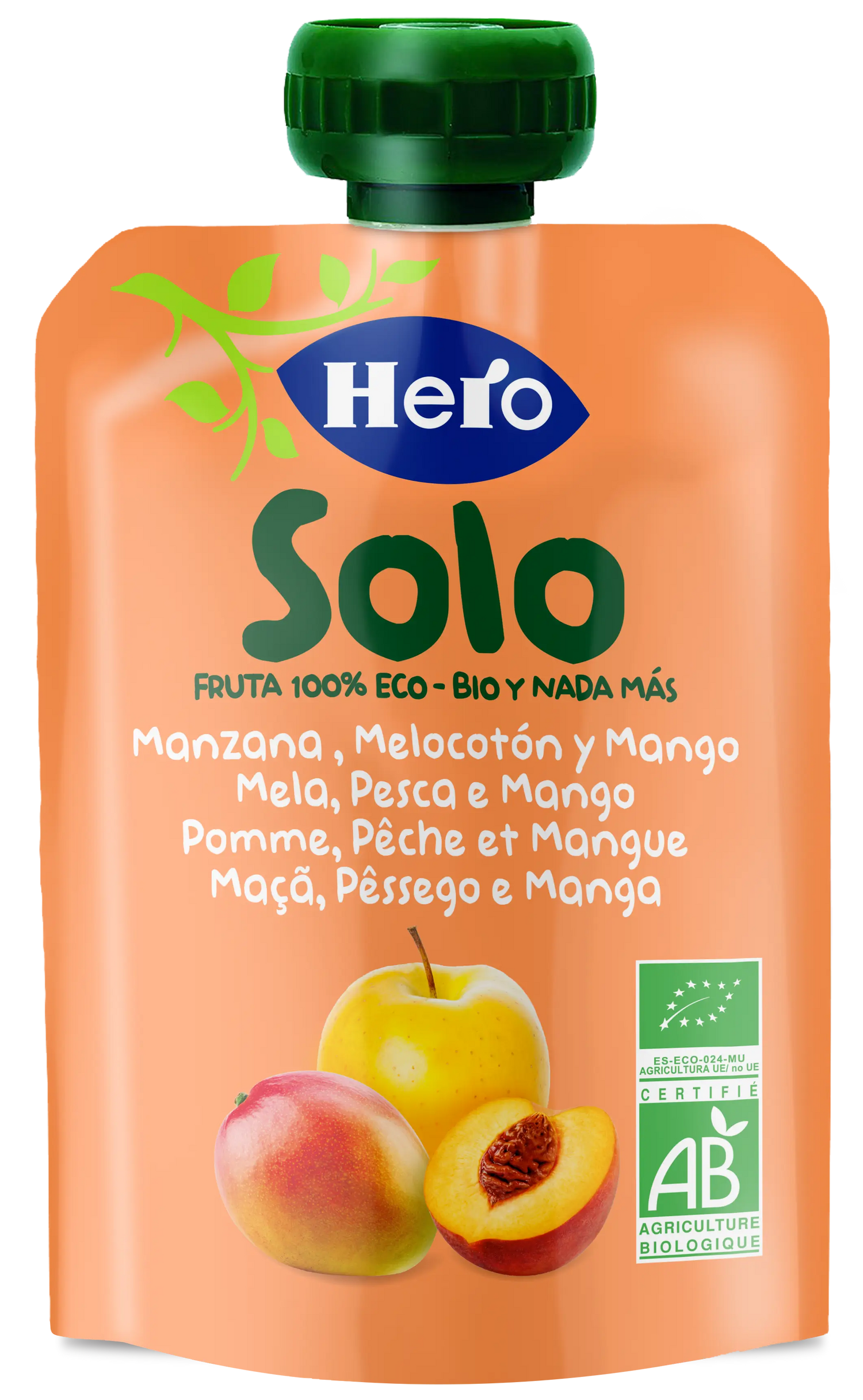 Hero Baby Bolsita Hero Solo Manzana Melocotón y Mango Eco Hb Solo 100G