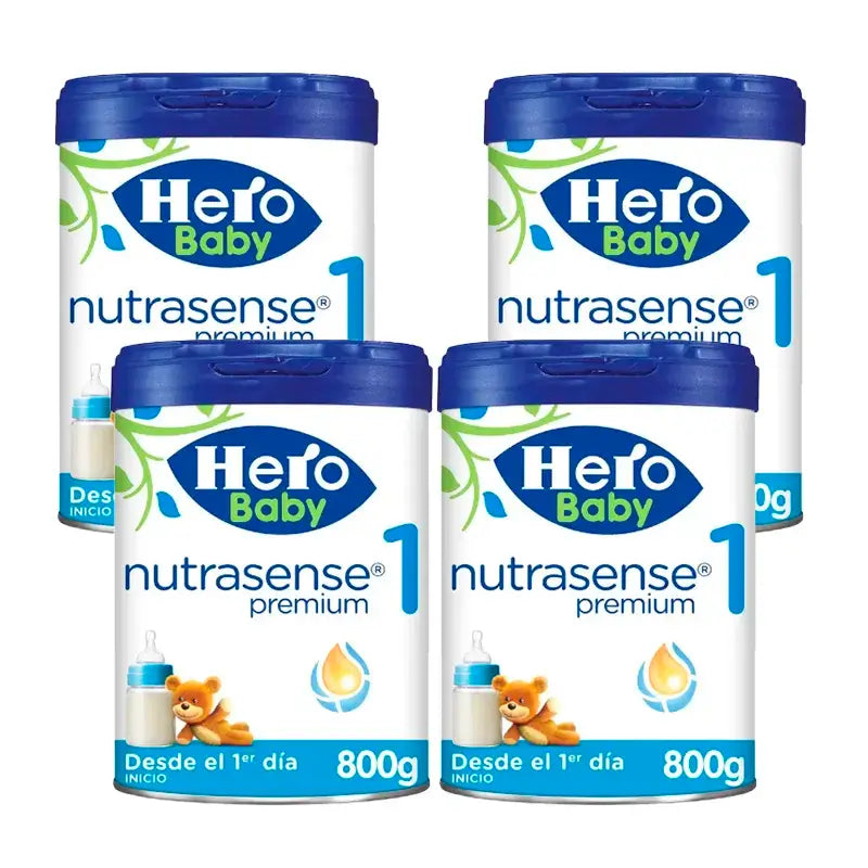 Hero Baby Nutrasense Premium Leche Infantil 1 , 4 x 800 gr