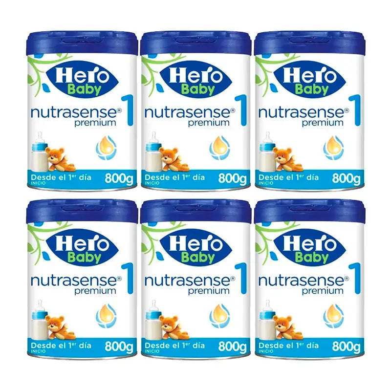 Hero Baby Nutrasense Premium Leche Infantil 1 , 6 x 800 gr