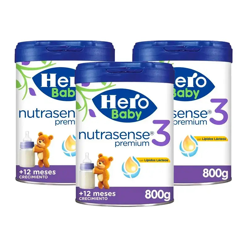 Hero Baby Nutrasense Premium Leche Infantil 3 , 3 x 800 gr