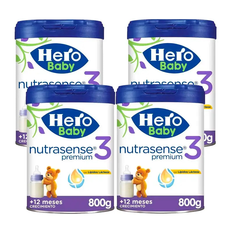 Hero Baby Nutrasense Premium Leche Infantil 3 , 4 x 800 gr