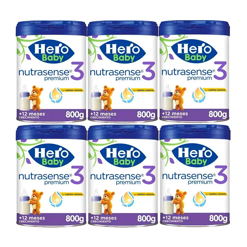 Hero Baby Nutrasense Premium Leche Infantil 3 , 6 x 800 gr