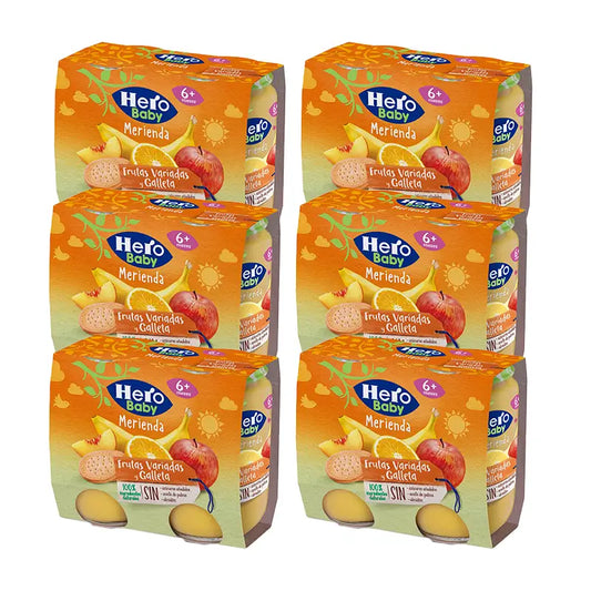 Hero Baby Pack Merienda Fruta Variada Galleta, 6 X 2X190 Gr