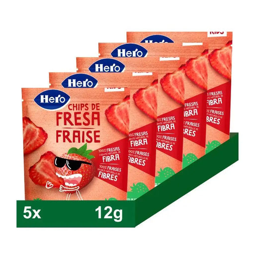 Hero Baby Pack Snack Kids Chips De Fresa , 5 X 12 gr