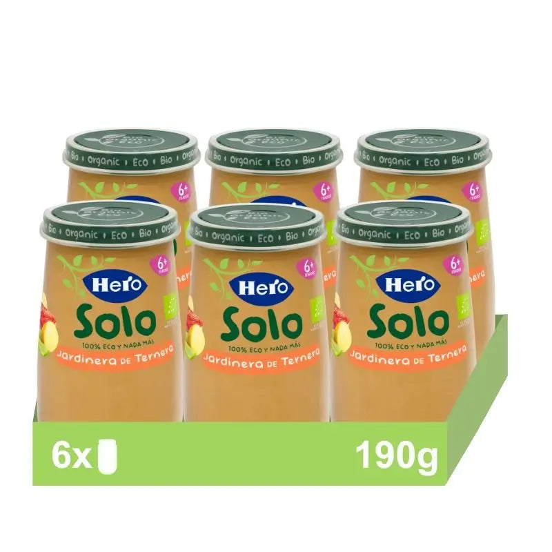 Hero Baby Pack Tarrito Eco Solo Ternera, 6 X 190 gr