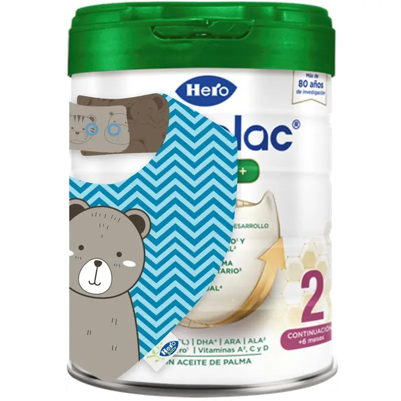 Hero Baby Pedialac Leche 2 Bote, 800 Gr + Babero De Regalo