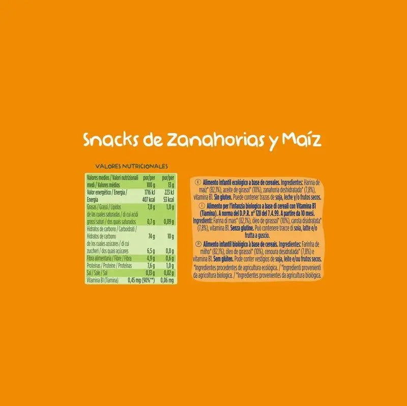 Hero Baby Snacks  Solo Zanahoria Y Maiz 40G