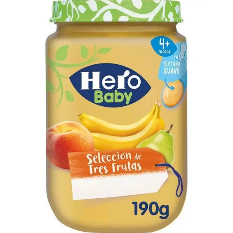 Hero Baby Tarrito Hero Baby Selección De Tres Frutas, 190g