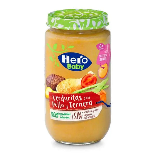 Hero Baby Tarrito Verduritas con Pollo y Ternera, 235g