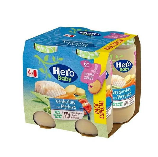 Hero Baby Tarrito Verduritas Con Merluza 4 X 235 G