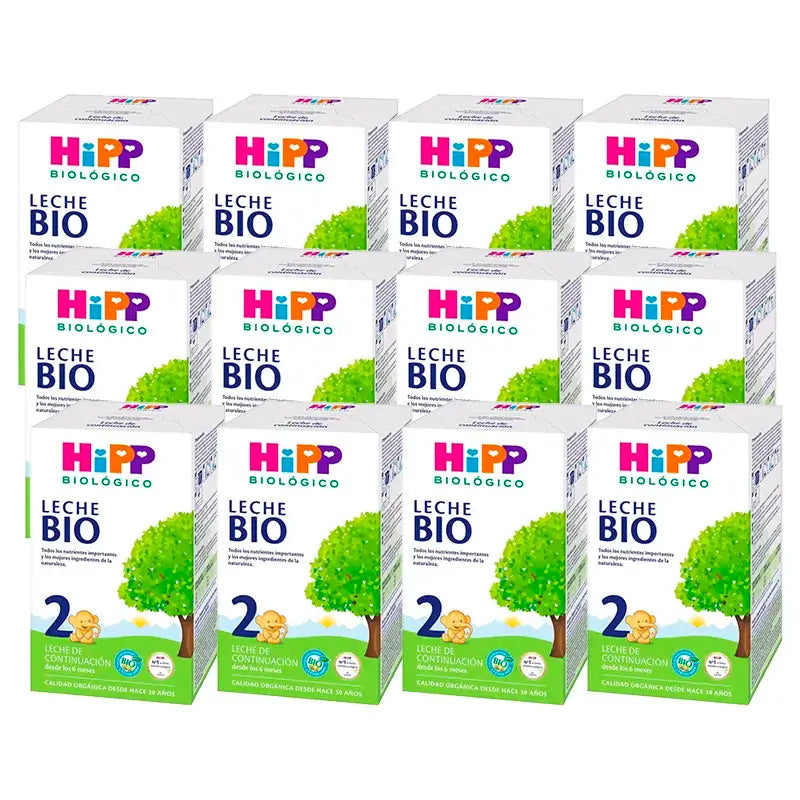 Hipp Leche 2 De Continuación Bio, Pack 12 x 600 gr