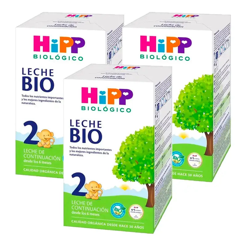 Hipp Leche 2 De Continuación Bio, Pack 3 x 600 gr