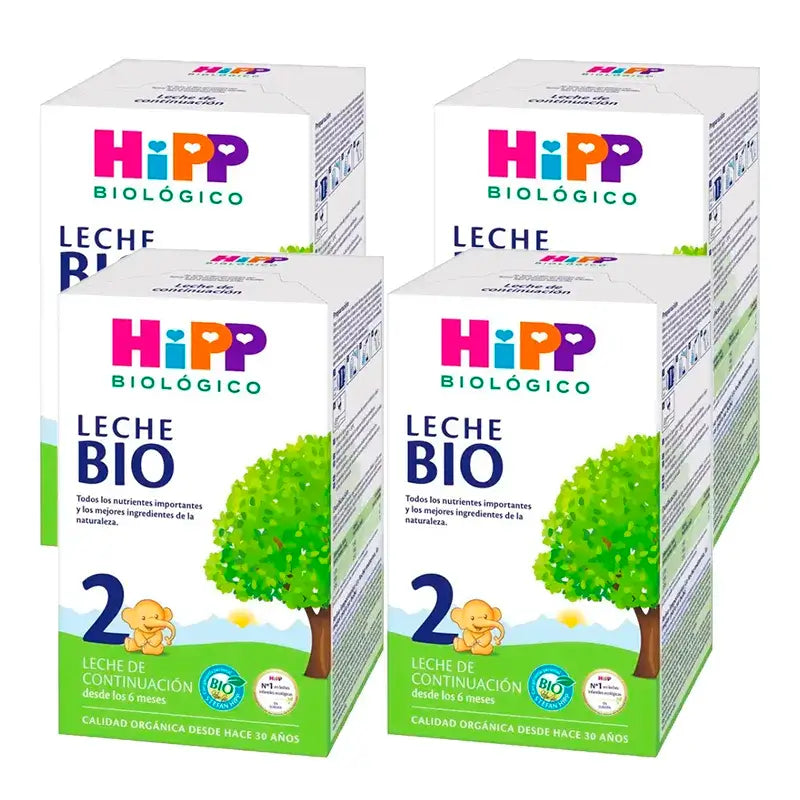 Hipp Leche 2 De Continuación Bio, Pack 4 x 600 gr