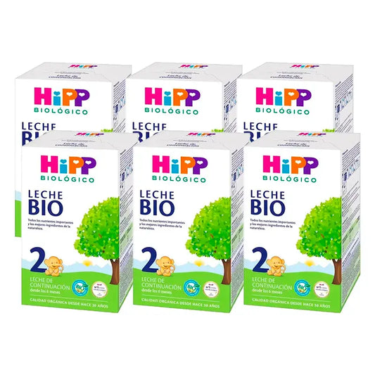 Hipp Leche 2 De Continuación Bio, Pack 6 x 600 gr