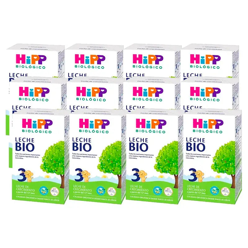 Hipp Leche 3 De Crecimiento Bio, Pack 12 x 500 gr