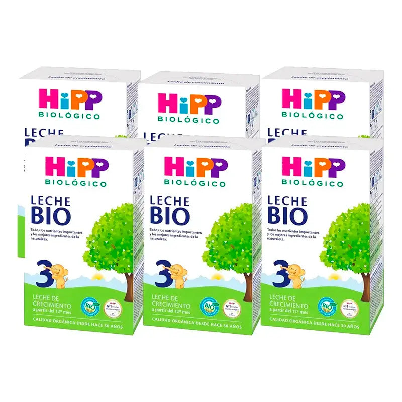 Hipp Leche 3 De Crecimiento Bio, Pack 6 x 500 gr