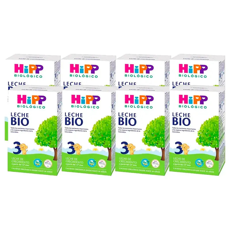 Hipp Leche 3 De Crecimiento Bio, Pack 8 x 500 gr