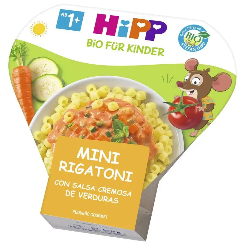 Hipp  Mini Rigatoni Con Salsa Cremosa De Verduras Bio, 250 G