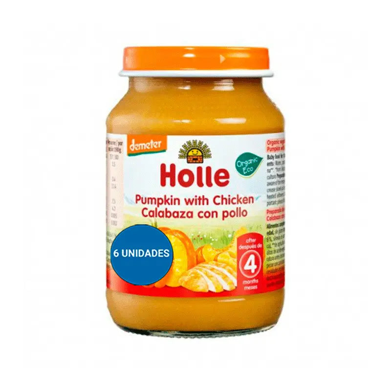 Holle Tarrito Calabaza Con Pollo Ecologico, 6x190 Gr