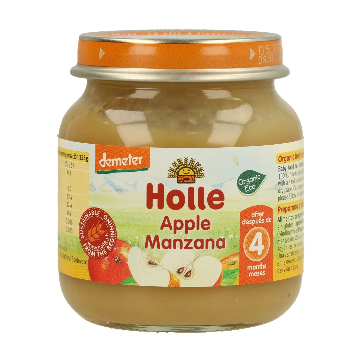 Holle Tarrito 100% Manzana, 125gr