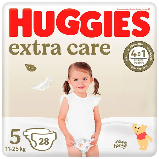 Huggies Pañal Extra Care Talla 5 (11-25Kg) , 28 unidades