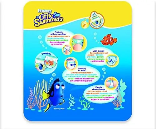 Huggies Pañal Little Swimmers Talla 2-3 (3-8 Kg), 12 Unidades