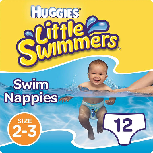 Huggies Pañal Little Swimmers Talla 2-3 (3-8 Kg), 12 Unidades