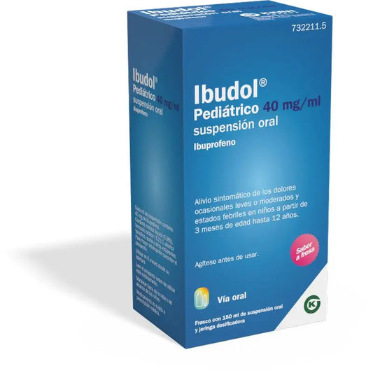 Ibudol Pediátrico 40 Mg/Ml  , suspensión oral 1 frasco 150 ml + jeringa oral