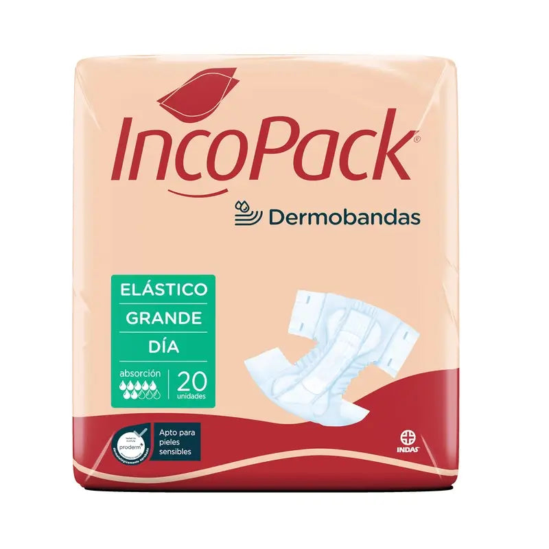 Incopack Anatómico Elástico Día Talla Grande , 4 unidades