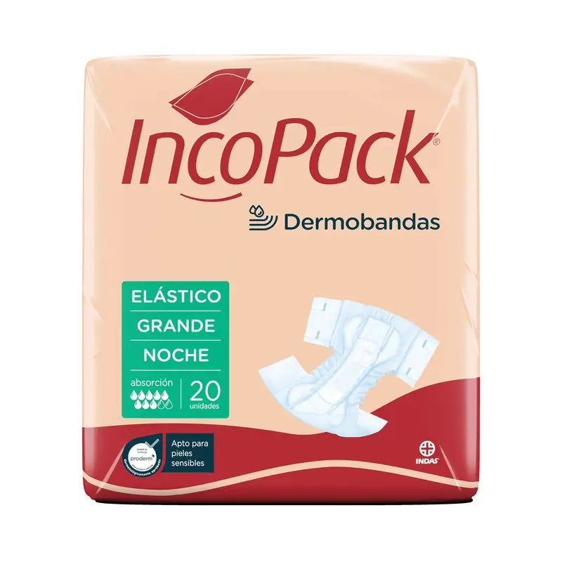 Incopack Absorbente Elástico Noche Talla Grande , 4 unidades