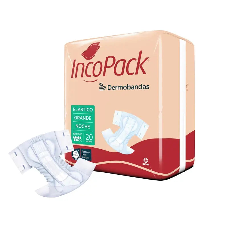 Incopack Absorbente Elástico Noche Talla Grande , 4 unidades