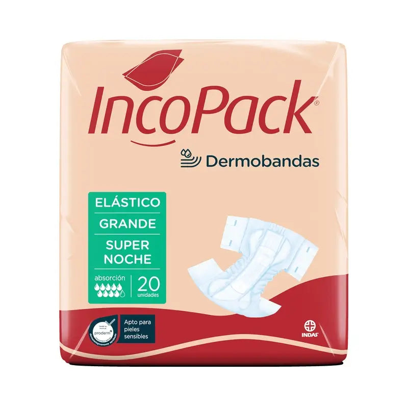 Incopack Anatómico Elástico Super Noche Talla Grande , 80 unidades