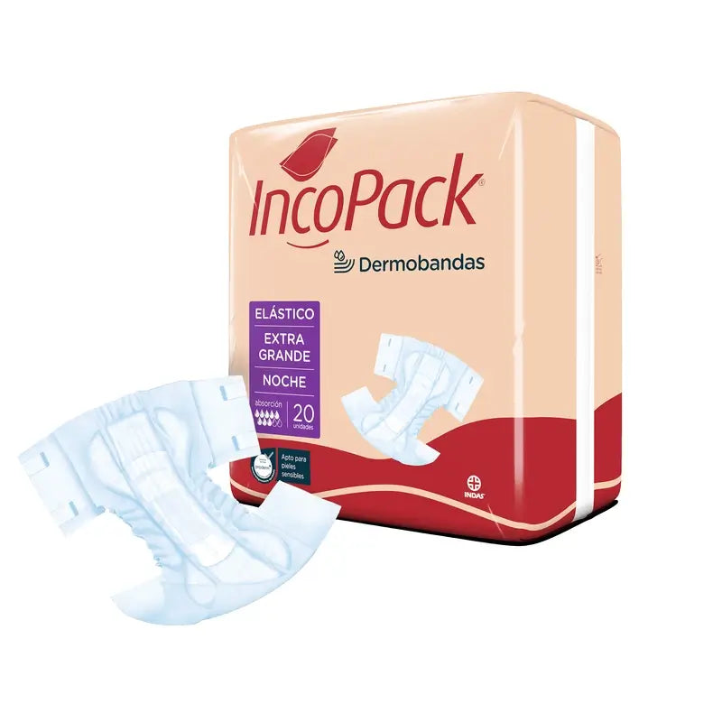 Incopack Absorbente Elástico Noche Talla Extra Grande , 80 unidades