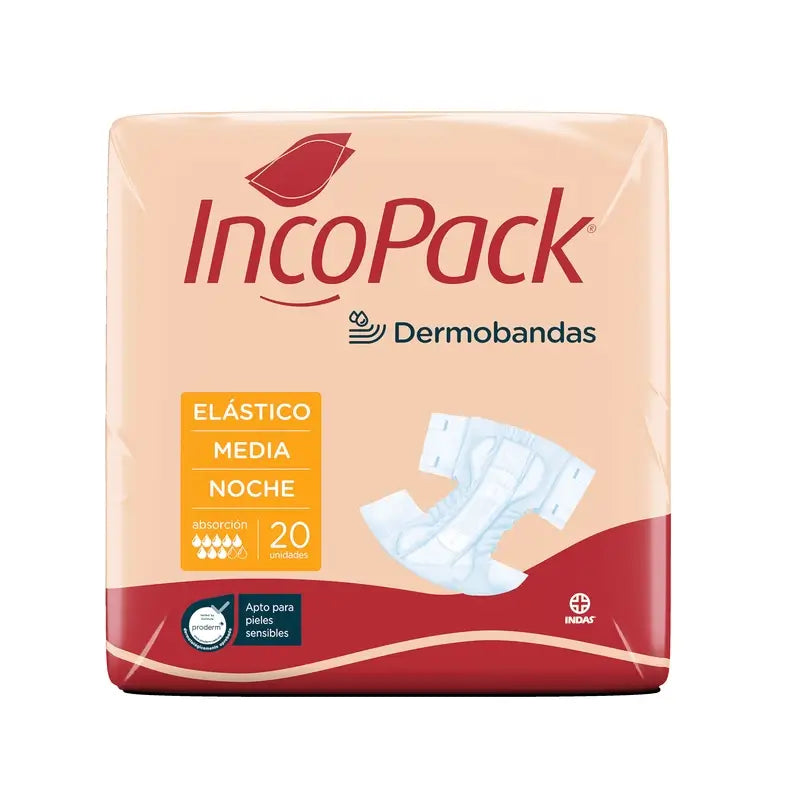 Incopack Anatómico Elástico Noche Talla Mediana , 80 unidades