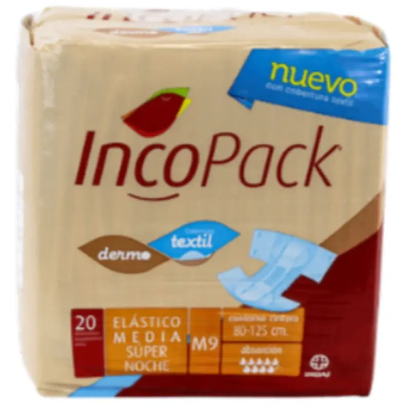 Incopack Pañal Elastico Super Noche Talla Mediana , 80 unidades