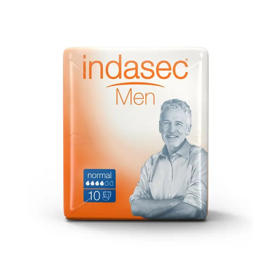 Indasec Men Absorbente Masculino Normal , 10 unidades