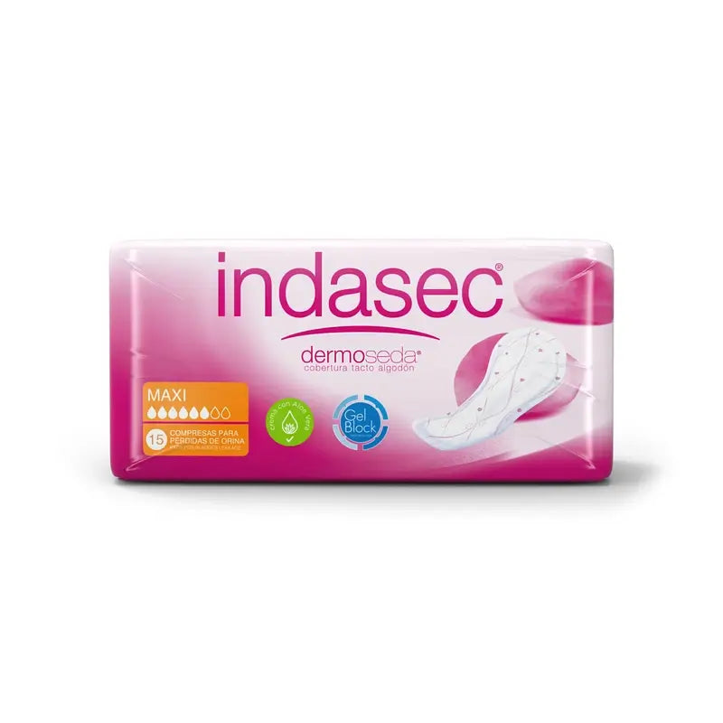 Indasec Dermoseda Compresa Incontinencia Maxi , 15 unidades