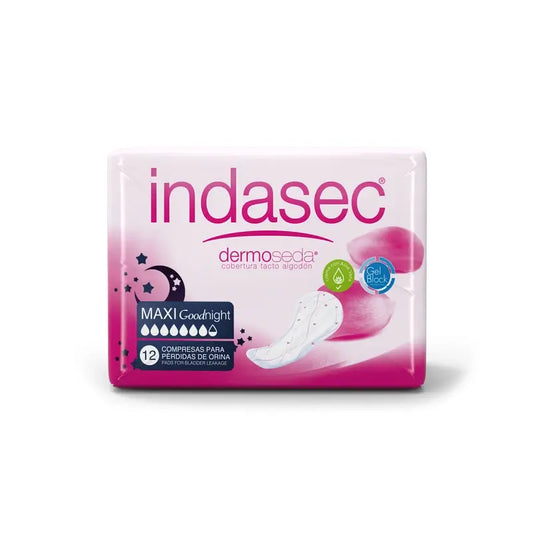 Indasec Dermoseda Compresa Incontinencia Maxi Good Night , 12 unidades