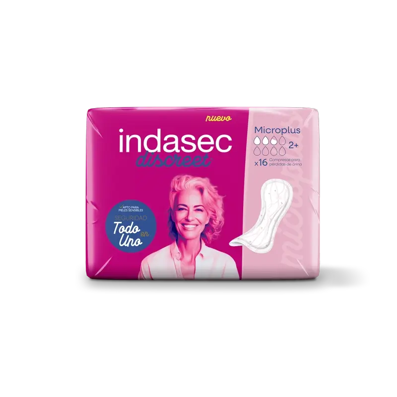 Indasec Discreet Compresa Incontinencia Micro Plus , 16 unidades