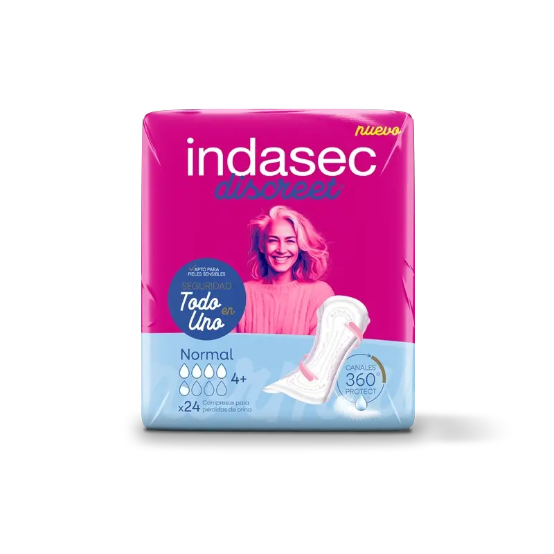 Indasec Discreet Compresa Incontinencia Normal , 24 unidades