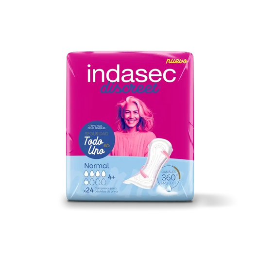 Indasec Discreet Compresa Incontinencia Normal , 24 unidades