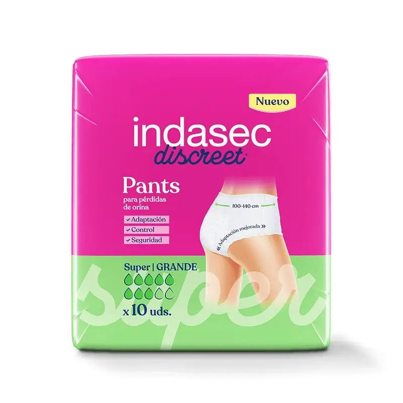 Indasec Discreet Pant Super Grande, 10 unidades