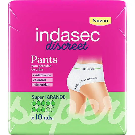 Indasec Discreet Pant Super Grande, 10 unidades