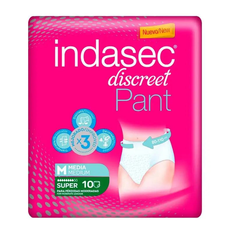 Indasec Discreet Pant Super Talla Media Bolsa - 10 unidades