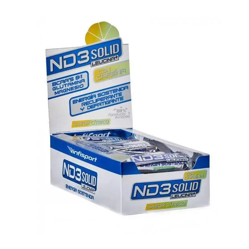 INFISPORT Nd3 solid barrita sabor cítricos con cafeína 21 unidades x 40 gr