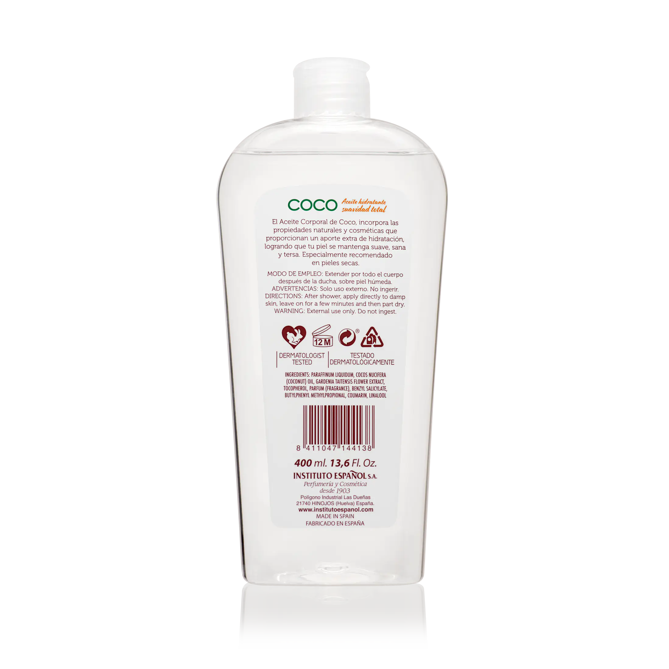 Instituto Español Aceite Corporal Coco - 400 Ml.