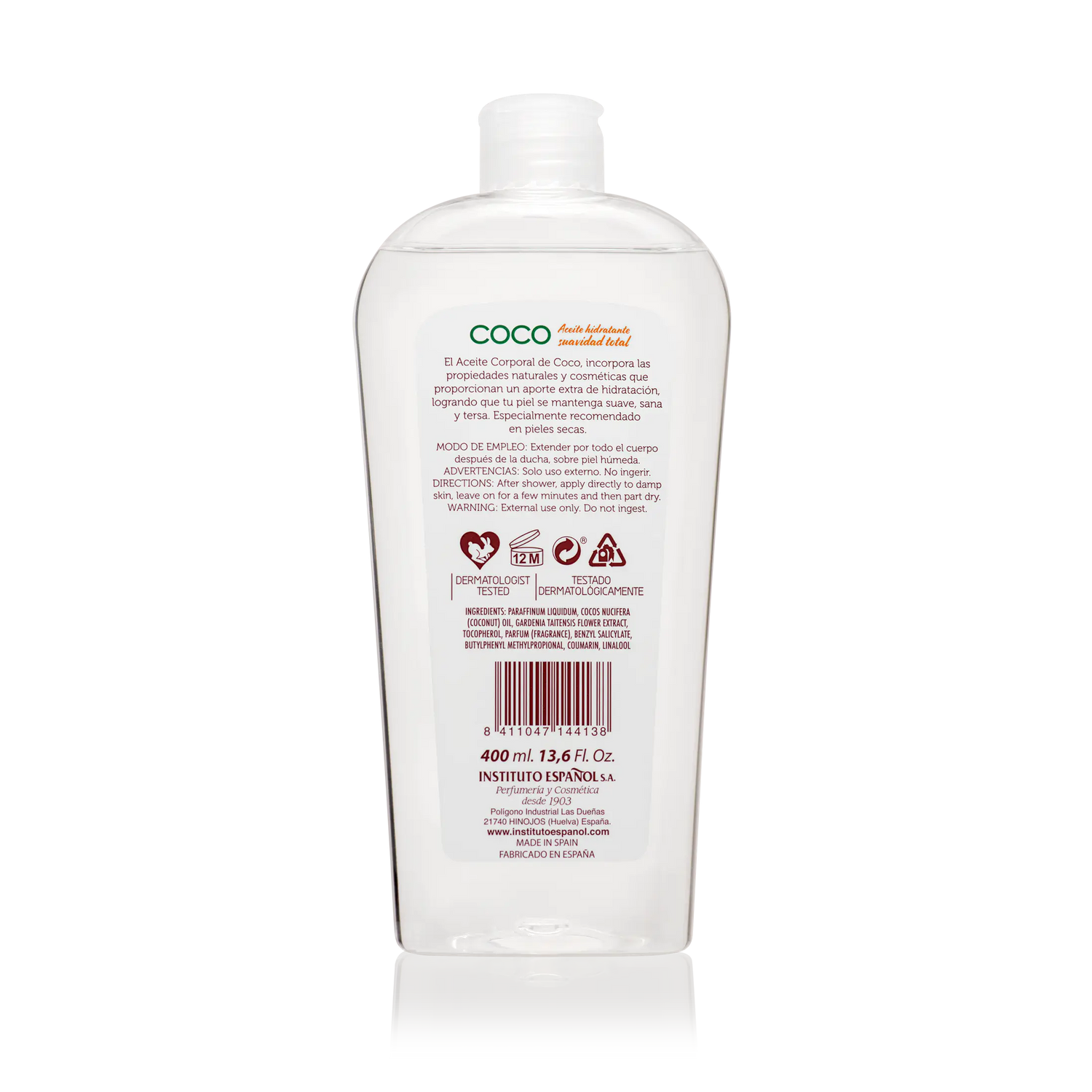 Instituto Español Aceite Corporal Coco - 400 Ml.