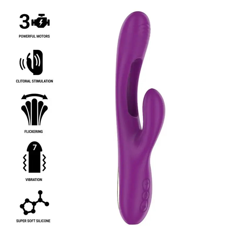 Intense Apolo Vibrador Multifunción Recargable 7 Vibraciones Con Lengua Oscilante Morado